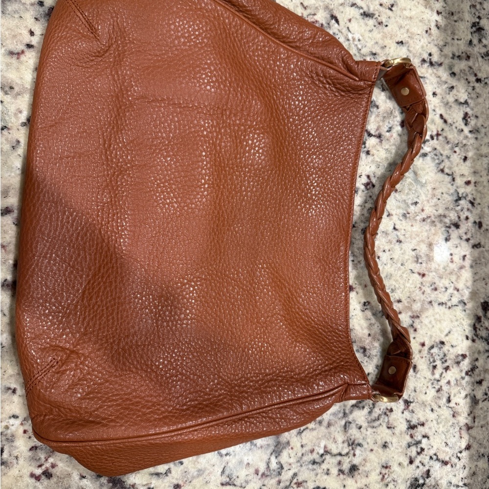 Brown Talbots Textured Leather Shoulder Bag